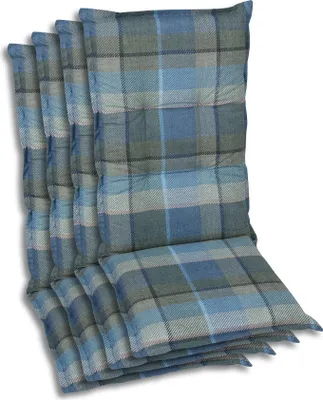 Produktbild von GO-DE Textil, Sesselauflage Hochlehner, 4er Set, Farbe: petrol, Maße ca.: 120 cm x 50 cm x 6 cm, Rückenhöhe: 72