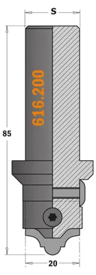 Productafbeelding van CMT 616.019 - Profielbeitel voor MDF (frees 616.200)