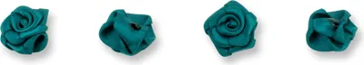 Produktbild von Satinrosen 15mm zum Basteln & Aufnähen 20 Stück Petrol