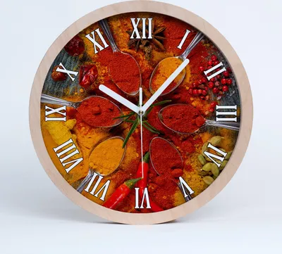 Produktbild von Holzuhr 25fi cm wanduhr - weiße Spitzen - Gewürze