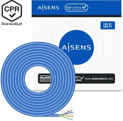 Produktbild von AISENS A135-0662, 100 m, Cat6, U/UTP (UTP), Blau