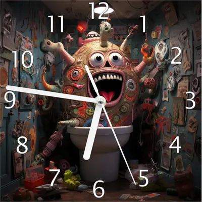 Produktbild von Wallario Design Wanduhr Kloalarm - Toilettentroll aus Echtglas, Größe 20 x 20 cm