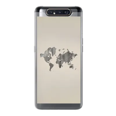 Produktbild von MuchoWow® Handyhülle Schutzhülle Hülle für Samsung Galaxy A80 Weltkarte - Holz - Regal Silikon Softcase Handy Hülle - Schutzdeckel