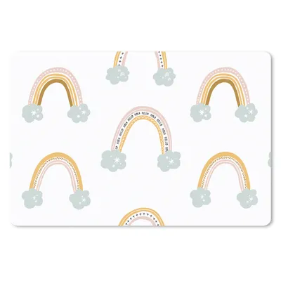 Produktbild von MuchoWow® Schreibtischunterlage Mädchen - Muster - Regenbogen 60x40 cm - XXL Mauspad - Großes Mauspad