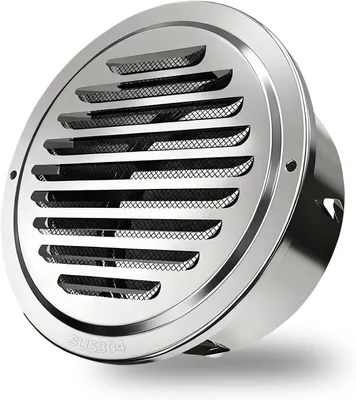 Imagen del producto de Rejilla de ventilación redonda, acero inoxidable, diámetro 140 mm, protección contra insectos para baño, garaje, cocina