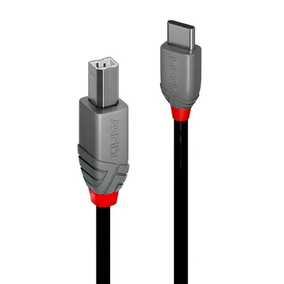 Produktbild von LINDY 2m USB 2.0 Typ C an B Kabel Anthra Line