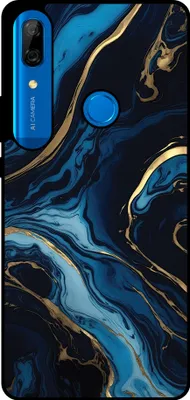 Immagine prodotto di Smartphonica Custodia per telefono adatta a Huawei P Smart Z / Y9 Prime (2019) con stampa in marmo - Custodia backcover in TPU design marmo oro blu - Oro Blu