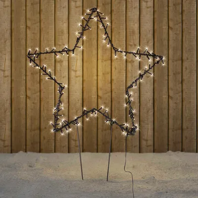 Produktbild von INDA-Exclusiv großer Weihnachtsgartenstecker Metall warmweiß 140 LEDs 60 cm Durchmesser