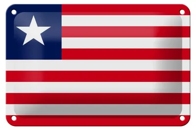 Produktbild von Blechschild Flagge Liberias 18x12cm Flag of Liberia Dekoration