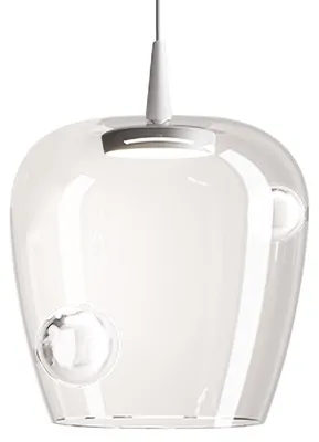 Produktbild von Zafferano Pendelleuchte Bilia 27 LED 8W 2700K 645lm Borosilikatglas Transparent Weiß 230V Modernes und elegantes Design für Innenräume