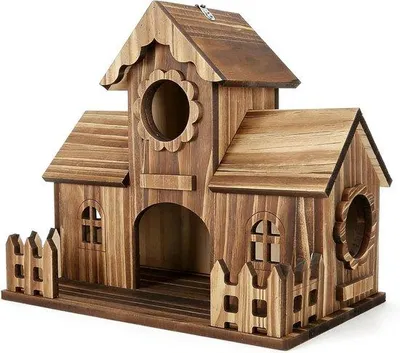 Productafbeelding van Vogelhuisje - Nestkastje Houten - Vogels Huisvesten - Rustieke Tuindecoratie - 12 x 16 x 12 cm - Natuurlijk Hout