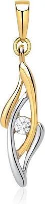 Produktbild von Unique bicolor Anhänger 333er Gold mit Zirkonia GP0120