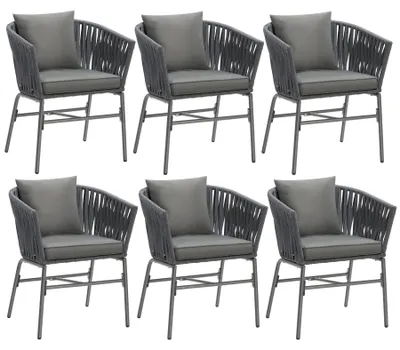 Image de Ensemble de chaises VALEIRAS effet corde tressée - Lot de 6