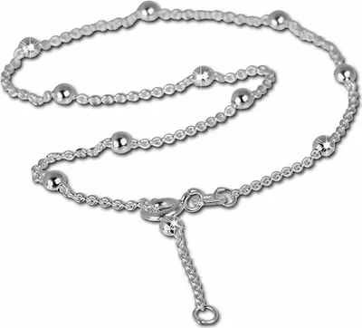 Image de SilberDream Chaîne de cheville pour dames 28cm en argent 925 non allergénique argent boule SDF007