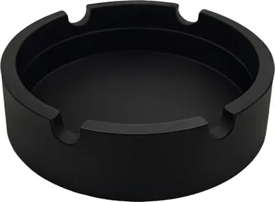 Image de INF Cendrier rond en silicone résistant à la chaleur pour maison et bureau Le noir