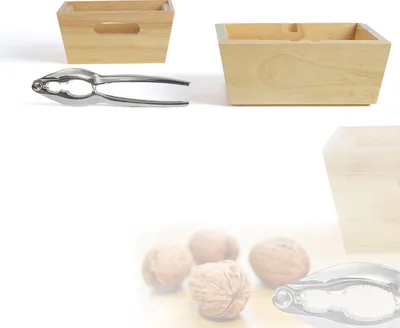 Produktbild von LIVOO Nussknacker Set Nussschalen Edelstahl Nussbrecher Holzschale Nüsse MEN346