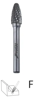 Zdjęcie produktu dla Frez trzpieniowy ostroł.zaokrąg.F12x25mm, trzpień 6mm