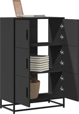 Produktbild von Möbel Highboard Schwarz 68x35x106,5 cm Holzwerkstoff und Metall - Kommoden 849069