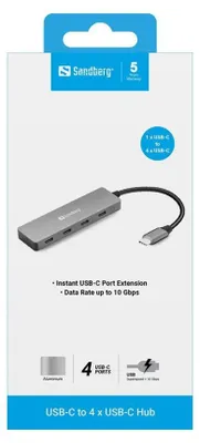 Productafbeelding van SANDBERG USB-C naar 4x USB-C hub