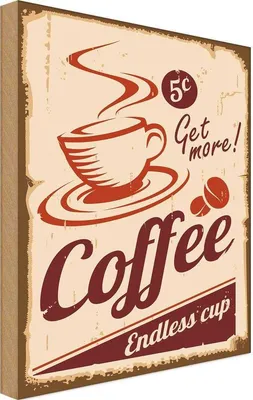 Produktbild von vianmo Holzschild 18x12 cm Coffee Endless cup Kaffee Essen Trinken