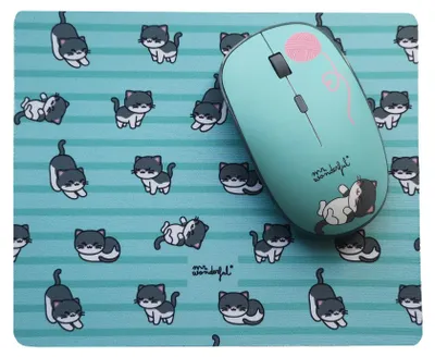 Productafbeelding van WONDEE Mr. Wonderful Draadloze Muis + Muispad met USB-ontvanger en USB-C-aansluiting