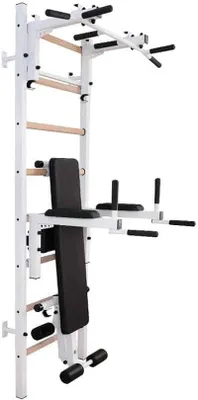 Produktbild von BenchK Sprossenwand 233W mit Klimmzugstange und Dip Barren, 67 cm x 2,30 m