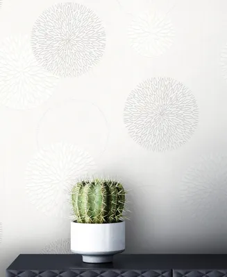 Produktbild von NEWROOM Tapete Weiß Vliestapete Kreise - Mustertapete Modern Grau  Blumen Muster  Grafisch