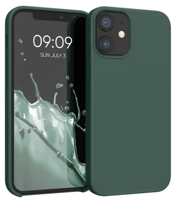 Produktbild von kwmobile Handyhülle für iPhone 12 mini Hülle, für iPhone 12 mini Case - Hülle Silikon - kabelloses Laden - Moosgrün
