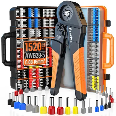 Image de Kit de pinces à sertir de 0,08 à 16 mm² avec 1520 cosses à sertir