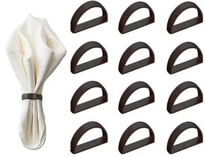 Zdjęcie produktu dla Ibenzoa® Zestaw 12 sztuk czarnych metalowych obręczy na serwetki, średnica 3,5 cm – elegancka dekoracja stołu na wesele, imprezy i wykwintne kolacje