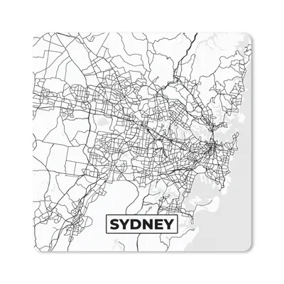 Produktbild von MuchoWow® Mauspad Mousepad Karte - Sydney - Stadtplan - Schwarz und weiß 30x30 cm - Mousepads - Maus Mat - Pad - Mausunterlage - Gaming
