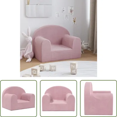 Produktbild von The Living Store Kindersofa Rosa Weich Plüsch