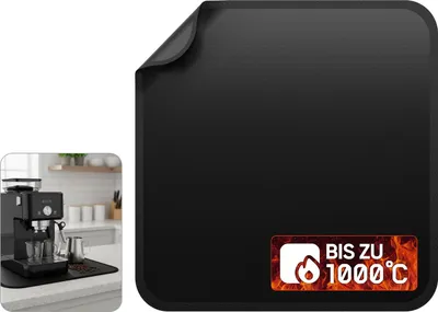 Produktbild von EVOCAMP Brandschutzmatte 30x30 cm, Feuerfeste Unterlage aus Glasfasergewebe, hitzebeständig bis 1000 °C, wasserabweisend und pflegeleicht