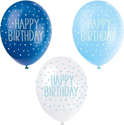 Produktbild von 5 Luftballons Happy Birthday blau