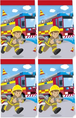 Produktbild von FEUERWEHR Geburtstags-Papiertüten 4 St.