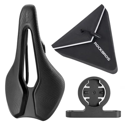 Imagen del producto de Sillín para bicicleta ROCKBROS con bolsa impermeable de 0,6 L, cierre magnético, juego /, para bicicletas de carretera y MTB