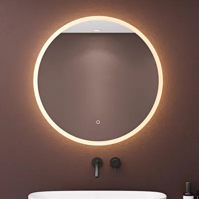 Image de doporro Miroir de Salle de Bains Rond Lumineux avec Éclairage LED Glace Éclairé avec Interrupteur Tactile φ 70 cm