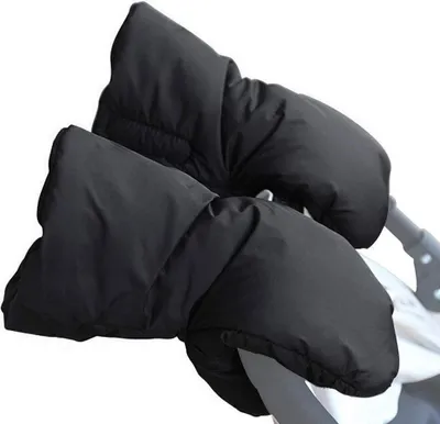 Produktbild von Extra dicke Kinderwagen-Handmuff, Kinderwagen-Handschuhe, wasserdicht, Frostschutz-Kutsche, warme Winter-Baby-Kinderwagen-Handschuhe für Eltern und Betreuer(Schwarz)