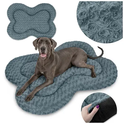 Produktbild von Kuscheliges Hundebett 80x50cm Haustierbett für Hunde & Katzen, Plüschbett mit Anti-Rutsch-Boden & Erhöhtem Rand, Graphit 120x90cm