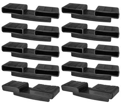 10 Doppelte Lattenhalter, Kunststoff, 53x8 mm, Schwarz