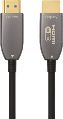 Produktbild von ProfiPatch HDMI Kabel 8K Glasfaserkabel 60Hz & 4K 120Hz UHD 10m grau Goldkontakt Textil für Monitore, Fernseher, Konsolen