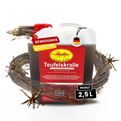 Produktbild von Teufelskralle-Liquid, für Pferde 2500ml mit Teufelskralle, flüssig - Für den Erhalt der Bewegungsfreude- die Alternative zu Pulver