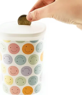 Produktbild von Robuste Spardose aus Kunststoff – Sicheres Sparen für Kinder und Erwachsene - Weiß