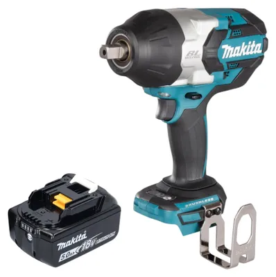 Obrázok produktu pre Akumulátorový rázový uťahovák Makita DTW 1004 T1 18 V 1050 Nm 1/2" bez kefiek + 1x akumulátor 5,0 Ah - bez nabíjačky