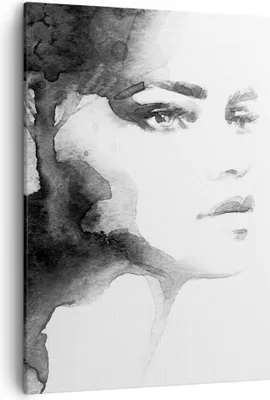 Produktbild von Bild auf Leinwand - Leinwandbild - Einteilig - Porträt Malerei Frau Gesicht - 50x70cm - Wand Bild - Wanddeko - Wandbilder - Leinwanddruck - Wanddekoration - Leinwand bilder - Wandbild - PA50x70-2921