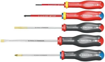 Produktbild von Schraubendreher Set FACOM Protwist AT.J5VEPB, 5-teilig, Inklusive 2 isolierte Schraubendreher 1000V, Schlitz, Pozidriv