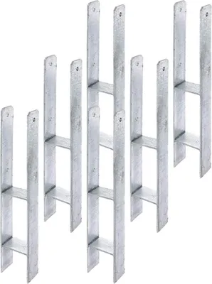 Produktbild von 6x siwitec H-Pfostenträger 6 mm, 600 x 91 mm, feuerverzinkt, Pfostenschuh, Pfostenhalter, H-Anker