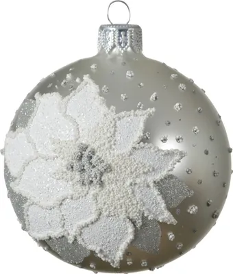 Produktbild von Kaemingk Weihnachtskugel aus Glas Ø 8 cm silber