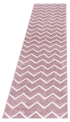 Produktbild von Teppich Läufer Wohnzimmer Rosa 80x250 Chevron-Design