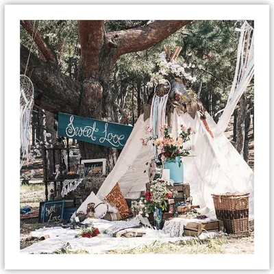 Produktbild von Poster - Poster ohne Rahmen - Jungvermählten Liebe Landschaft - 60x60 cm - Wand Bild - Wanddeko - Wandbilder - Kunstposter - Wandposter - Bilder - Kunstdruck - Wanddekoration - P2XAC60x60-4642